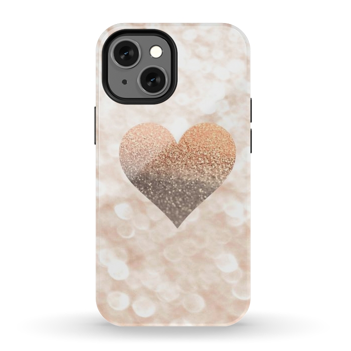 iPhone 12 mini StrongFit CHAMPAGNER SANDY HEART by Monika Strigel