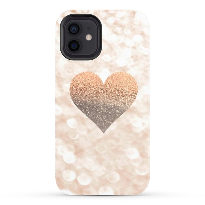iPhone 12 StrongFit CHAMPAGNER SANDY HEART by Monika Strigel