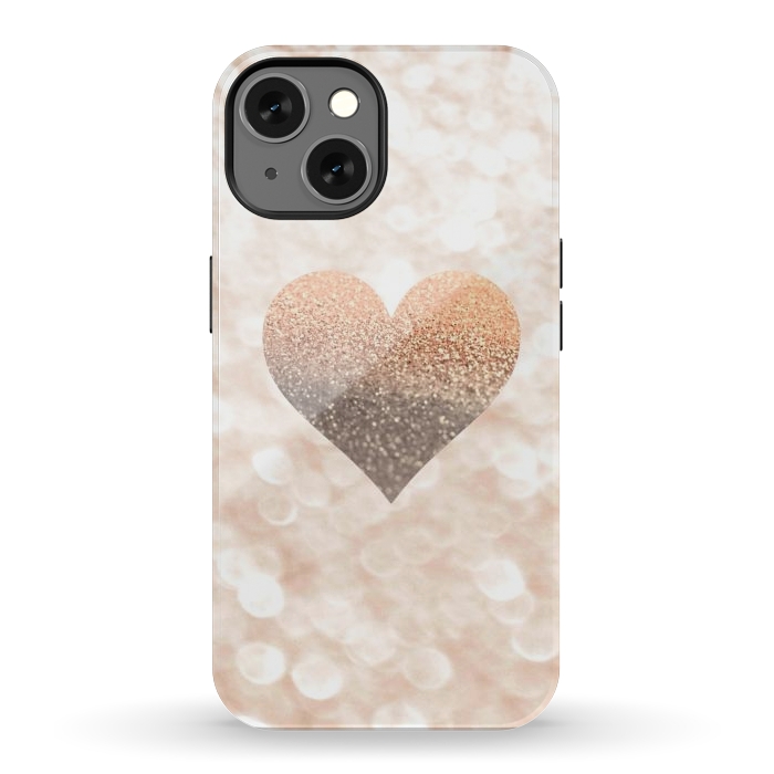 iPhone 13 StrongFit CHAMPAGNER SANDY HEART by Monika Strigel