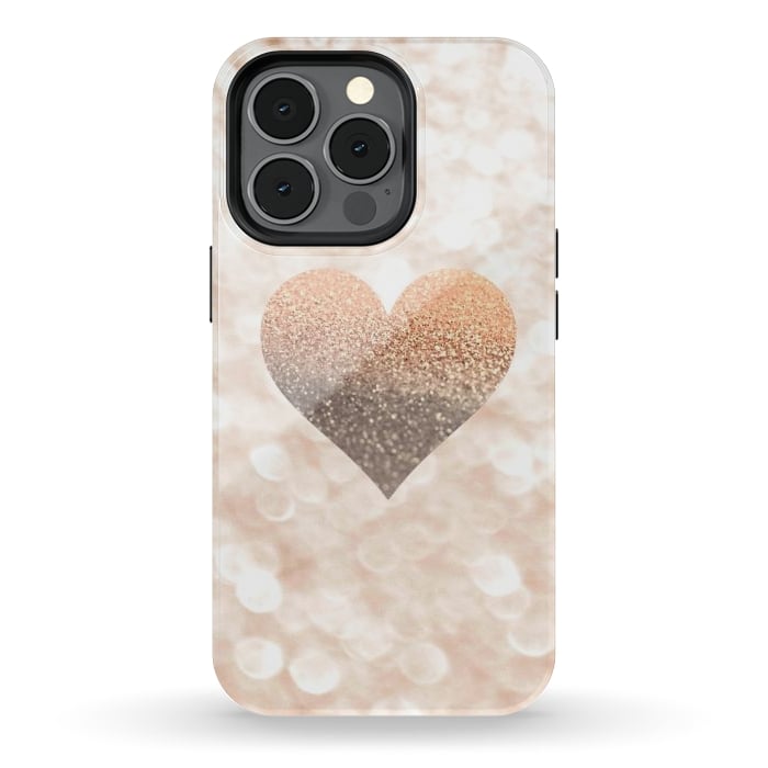 iPhone 13 pro StrongFit CHAMPAGNER SANDY HEART by Monika Strigel
