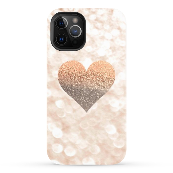 iPhone 12 Pro Max StrongFit CHAMPAGNER SANDY HEART by Monika Strigel