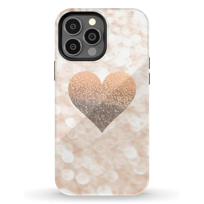 iPhone 13 Pro Max StrongFit CHAMPAGNER SANDY HEART by Monika Strigel