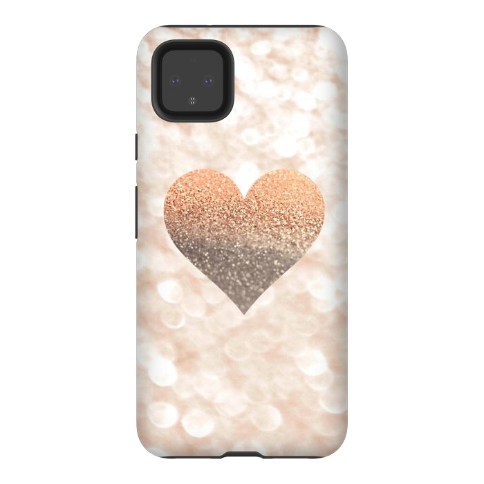 Pixel 4XL StrongFit CHAMPAGNER SANDY HEART by Monika Strigel