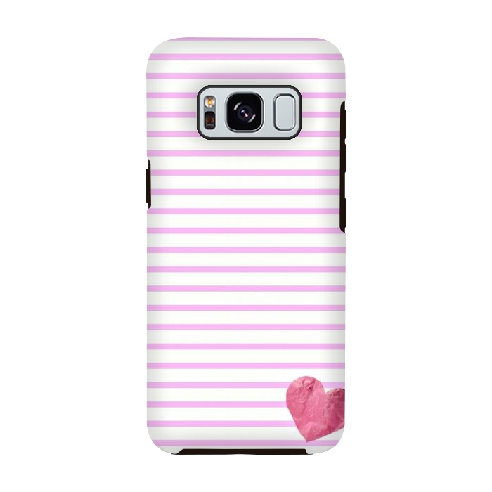 Galaxy S8 StrongFit LITTLE PINK HEART by Monika Strigel