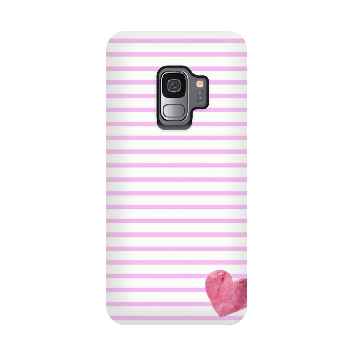 Galaxy S9 StrongFit LITTLE PINK HEART by Monika Strigel