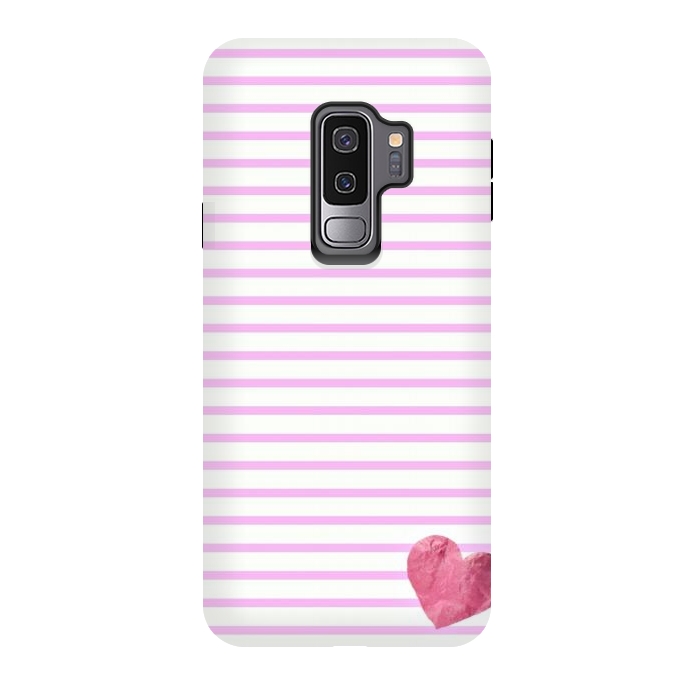 Galaxy S9 plus StrongFit LITTLE PINK HEART by Monika Strigel