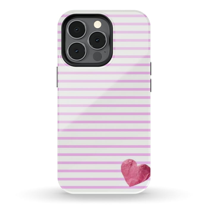 iPhone 13 pro StrongFit LITTLE PINK HEART by Monika Strigel