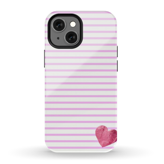 iPhone 13 mini StrongFit LITTLE PINK HEART by Monika Strigel