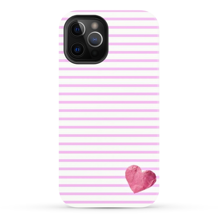 iPhone 12 Pro Max StrongFit LITTLE PINK HEART by Monika Strigel
