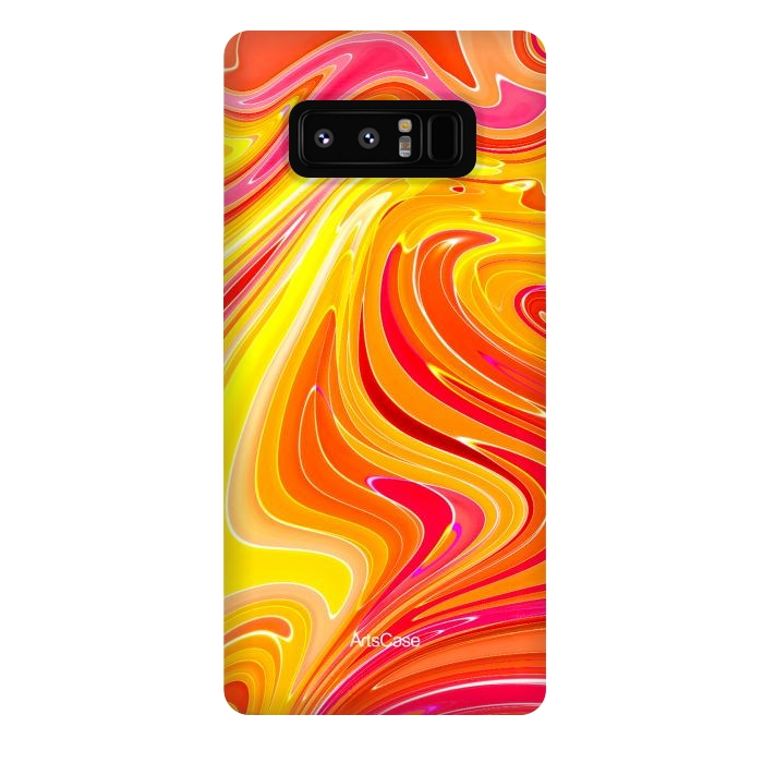 Galaxy Note 8 StrongFit Yellow Fluid Painting by ArtsCase