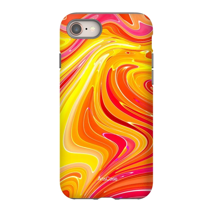 iPhone 8 StrongFit Yellow Fluid Painting by ArtsCase