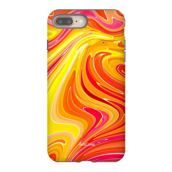 iPhone 8 plus StrongFit Yellow Fluid Painting by ArtsCase