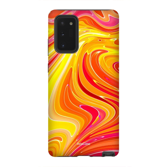 Galaxy Note 20 StrongFit Yellow Fluid Painting by ArtsCase