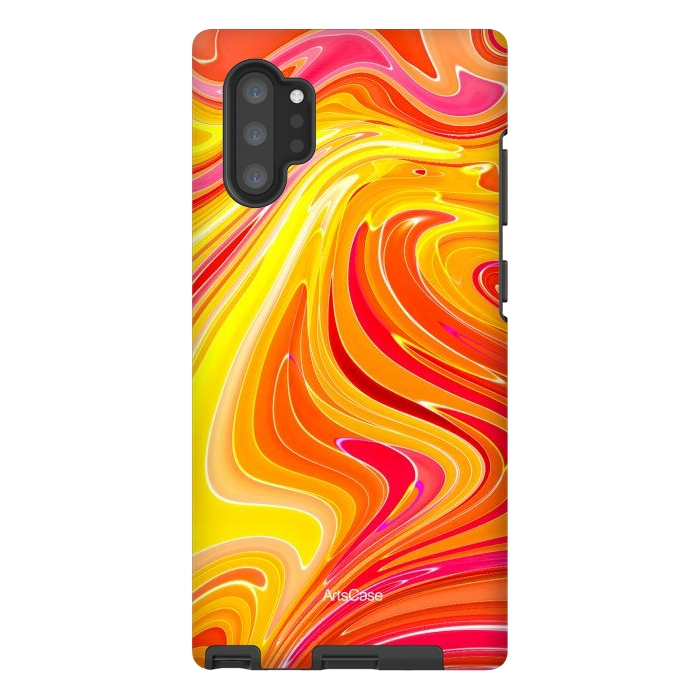 Galaxy Note 10 plus StrongFit Yellow Fluid Painting by ArtsCase