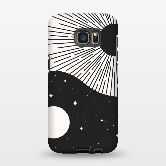 Galaxy S7 EDGE StrongFit Yin Yang Black - Sun & Moon by ArtPrInk