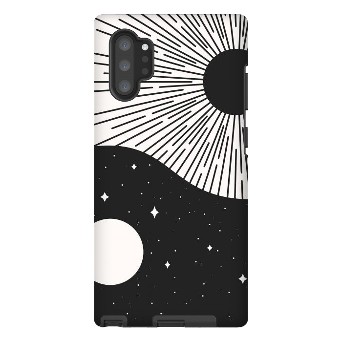 Galaxy Note 10 plus StrongFit Yin Yang Black - Sun & Moon by ArtPrInk