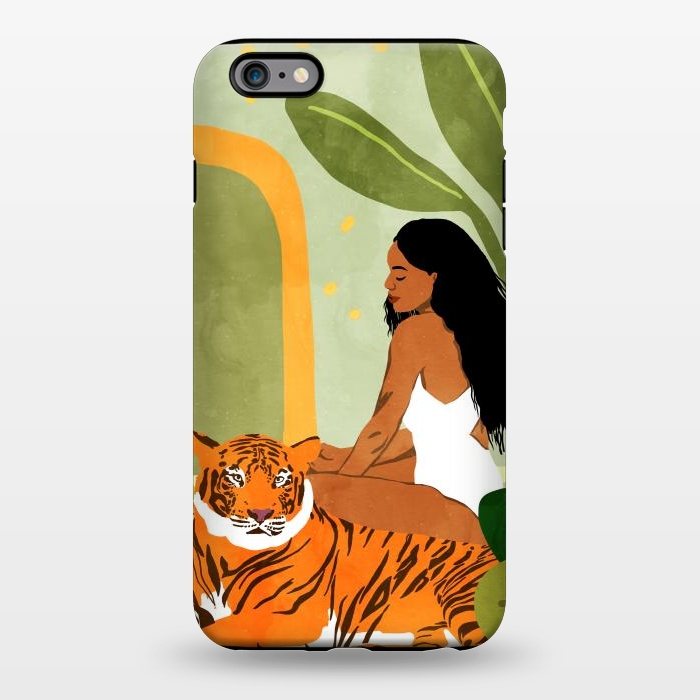 iPhone 6/6s plus StrongFit Just You & Me | Tiger Urban Jungle Friendship | Wild Cat Bohemian Black Woman with Pet by Uma Prabhakar Gokhale