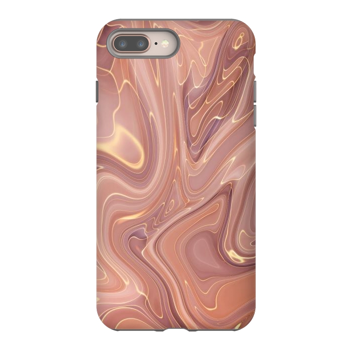 iPhone 7 plus StrongFit Brown Marble Liquid by ArtsCase