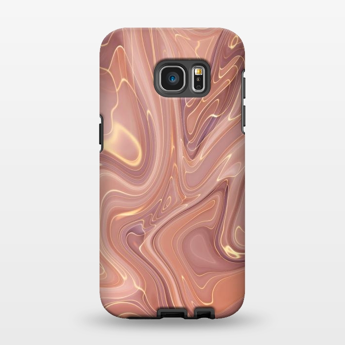 Galaxy S7 EDGE StrongFit Brown Marble Liquid by ArtsCase
