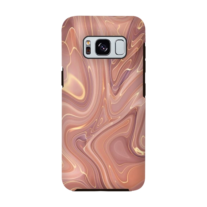 Galaxy S8 StrongFit Brown Marble Liquid by ArtsCase