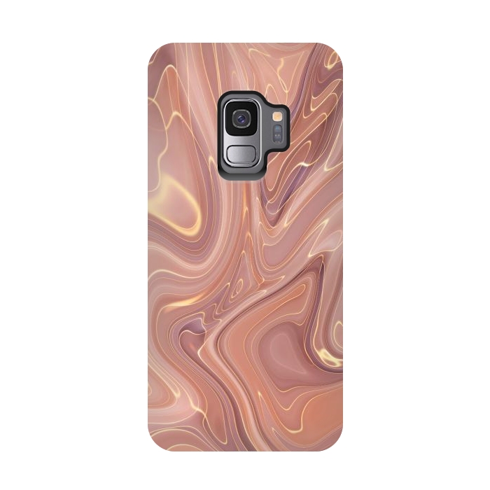 Galaxy S9 StrongFit Brown Marble Liquid by ArtsCase