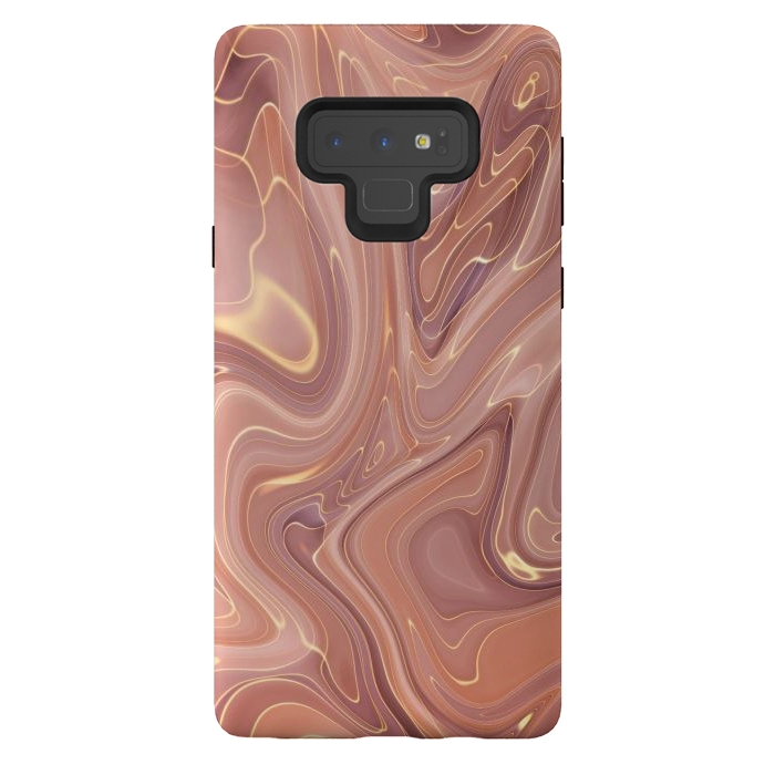 Galaxy Note 9 StrongFit Brown Marble Liquid by ArtsCase