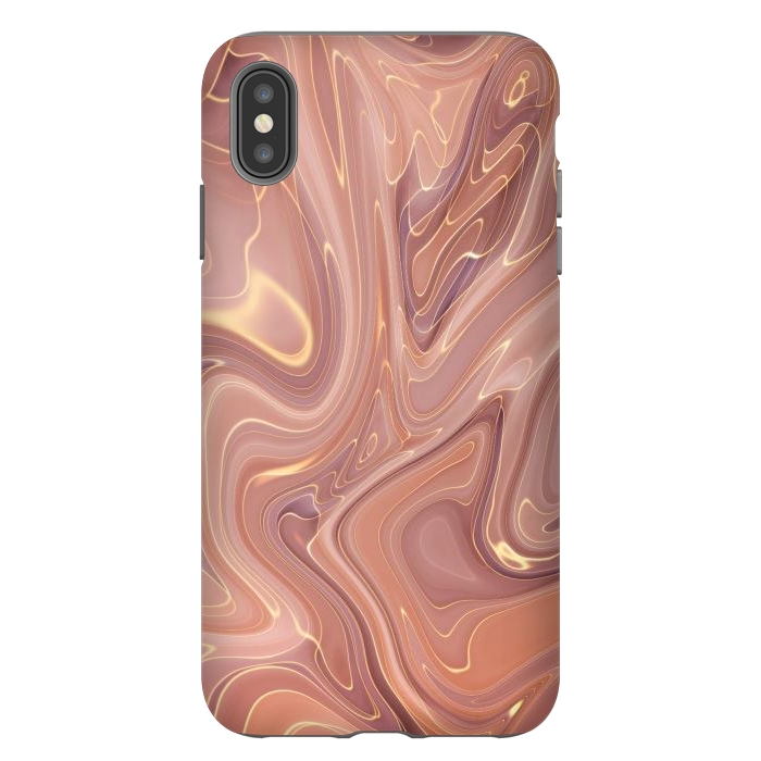 iPhone Xs Max StrongFit Brown Marble Liquid by ArtsCase