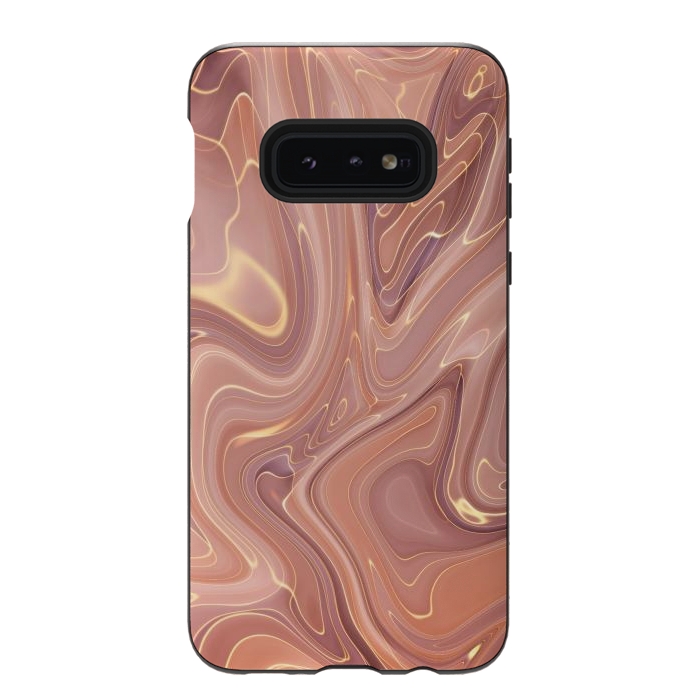 Galaxy S10e StrongFit Brown Marble Liquid by ArtsCase