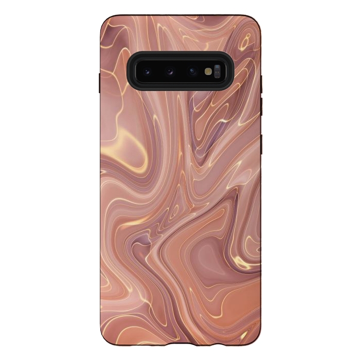 Galaxy S10 plus StrongFit Brown Marble Liquid by ArtsCase
