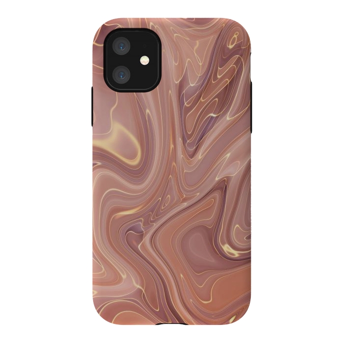 iPhone 11 StrongFit Brown Marble Liquid by ArtsCase