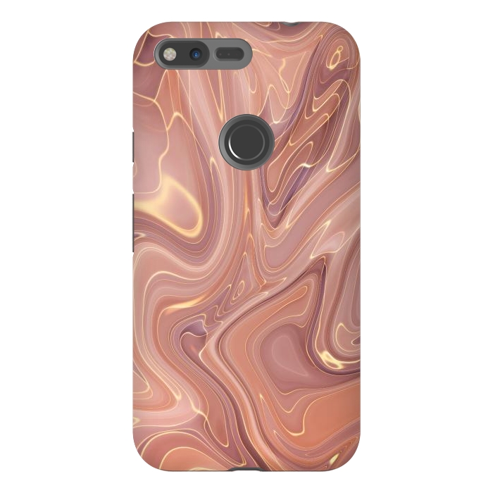 Pixel XL StrongFit Brown Marble Liquid by ArtsCase