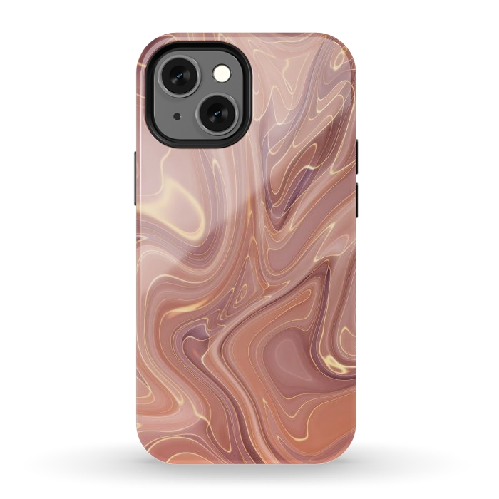 iPhone 12 mini StrongFit Brown Marble Liquid by ArtsCase
