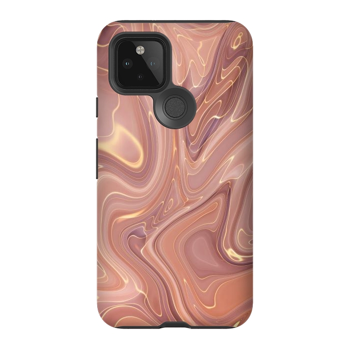 Pixel 5 StrongFit Brown Marble Liquid by ArtsCase
