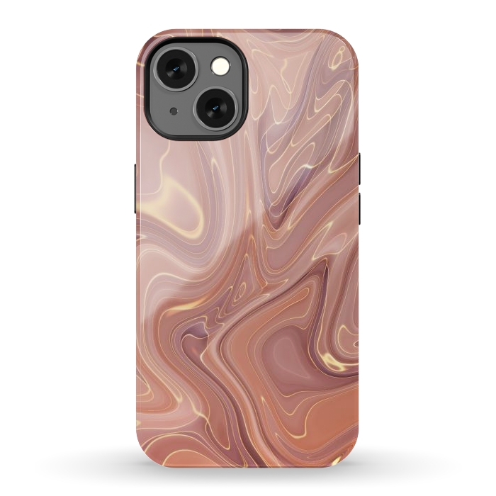 iPhone 13 StrongFit Brown Marble Liquid by ArtsCase