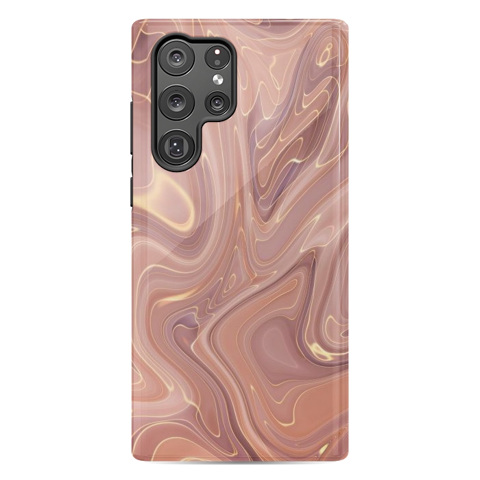 Galaxy S22 Ultra StrongFit Brown Marble Liquid by ArtsCase