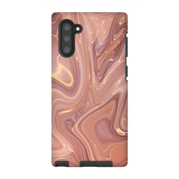 Galaxy Note 10 StrongFit Brown Marble Liquid by ArtsCase