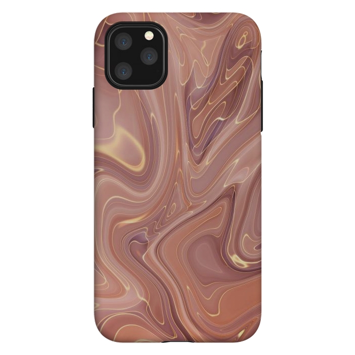 iPhone 11 Pro Max StrongFit Brown Marble Liquid by ArtsCase