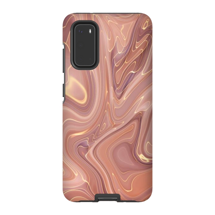 Galaxy S20 StrongFit Brown Marble Liquid by ArtsCase