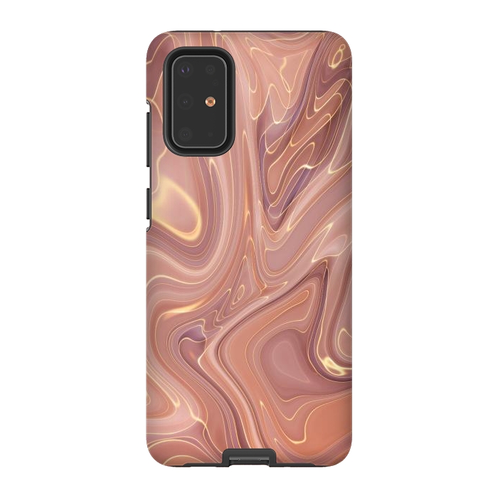 Galaxy S20 Plus StrongFit Brown Marble Liquid by ArtsCase