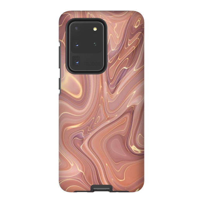 Galaxy S20 Ultra StrongFit Brown Marble Liquid by ArtsCase