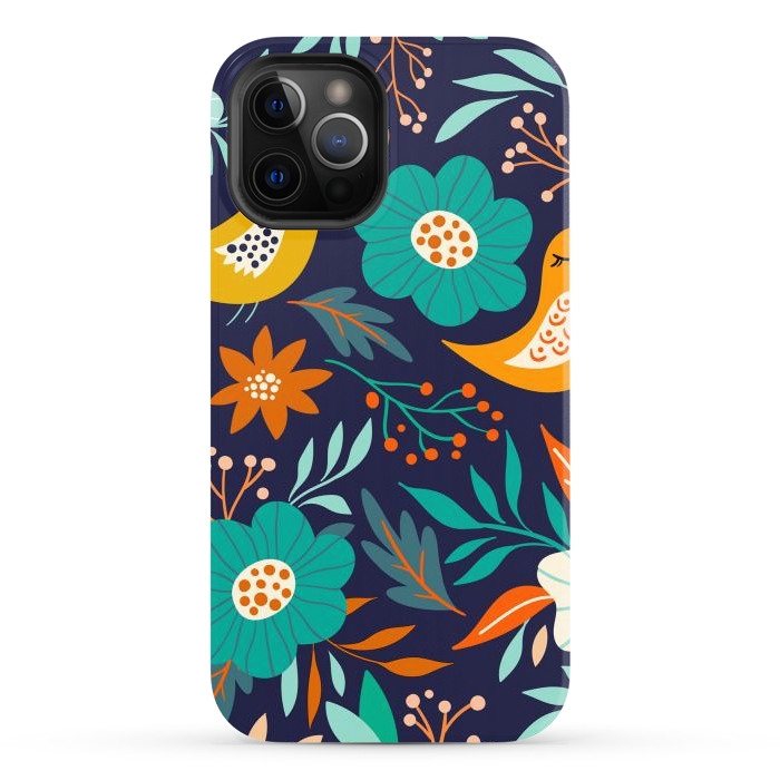 iPhone 12 Pro Max StrongFit Bird With Flowers by ArtsCase