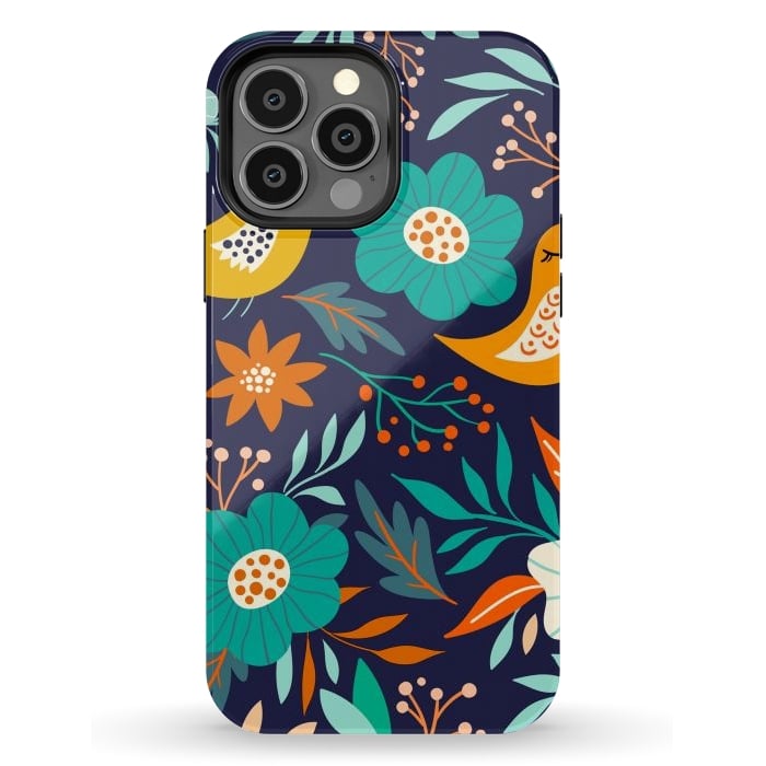 iPhone 13 Pro Max StrongFit Bird With Flowers by ArtsCase