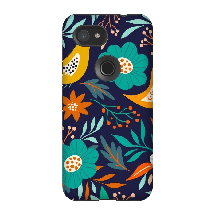 Pixel 3A StrongFit Bird With Flowers by ArtsCase