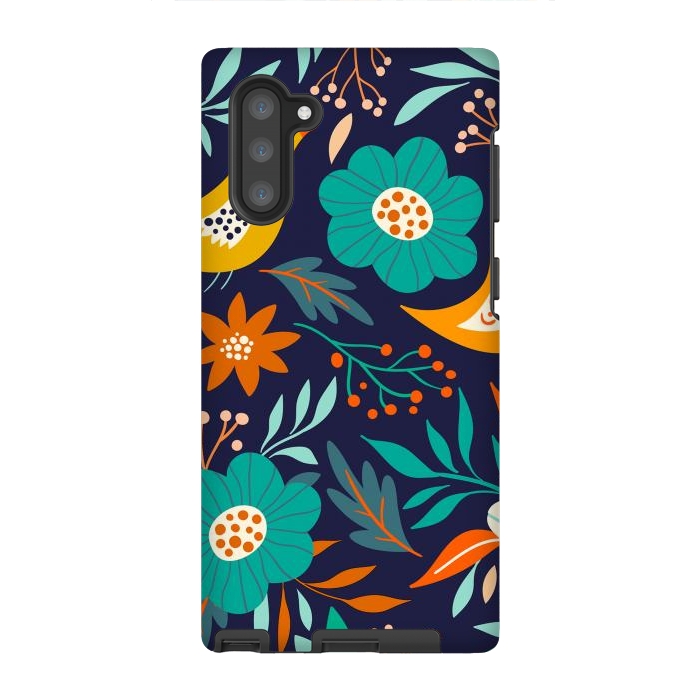 Galaxy Note 10 StrongFit Bird With Flowers by ArtsCase