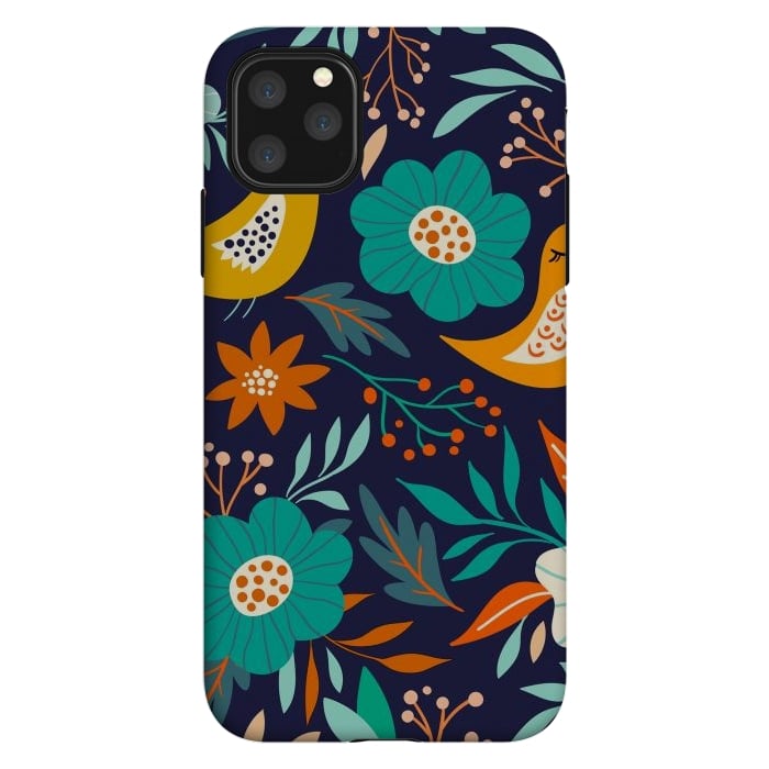 iPhone 11 Pro Max StrongFit Bird With Flowers by ArtsCase