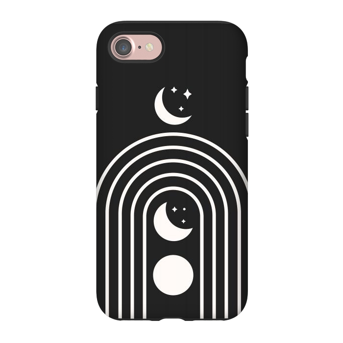 iPhone 7 StrongFit Black Moon Phase Rainbow by ArtPrInk