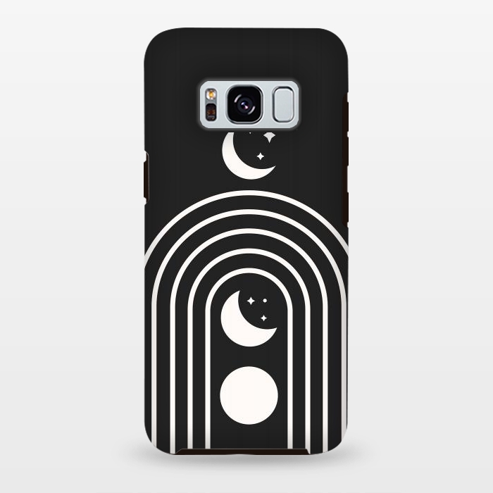 Galaxy S8 plus StrongFit Black Moon Phase Rainbow by ArtPrInk