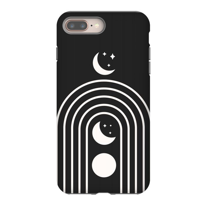 iPhone 8 plus StrongFit Black Moon Phase Rainbow by ArtPrInk
