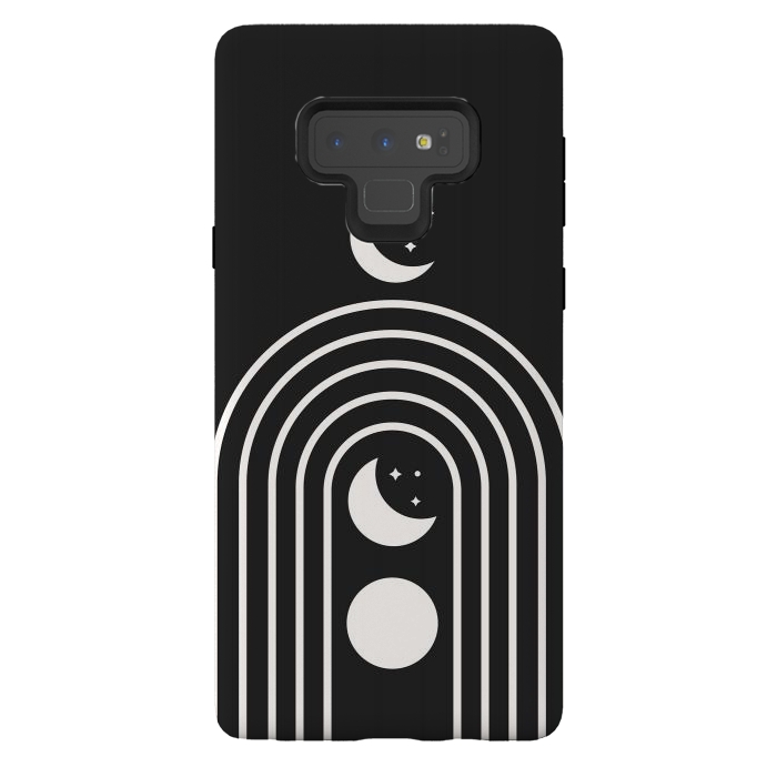 Galaxy Note 9 StrongFit Black Moon Phase Rainbow by ArtPrInk