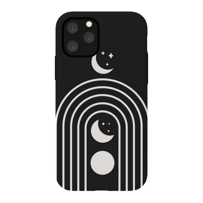 iPhone 11 Pro StrongFit Black Moon Phase Rainbow by ArtPrInk